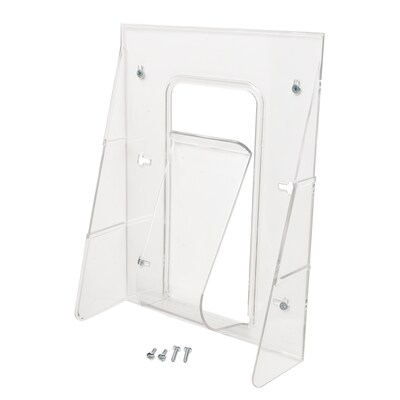 Deflecto Stand-Tall Literature Holder, 8.2" x 11.7", Vertical, Wall Mounted, Clear Plastic (55501)