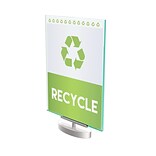 Deflect-O Superior Image Sign Holder, 8.5 x 11, Silver/Clear with Green Edges (691590)