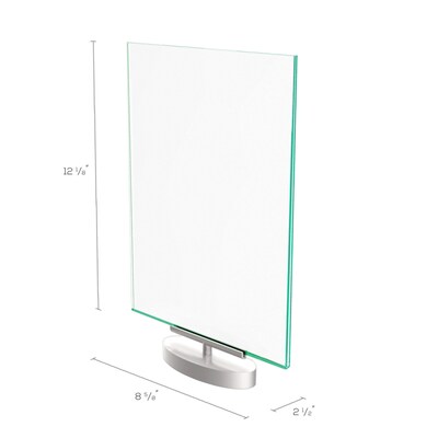 Deflect-O Superior Image Document Holder, 8.5" x 11", Vertical, Table Top, Silver/Clear Acrylic (691590)