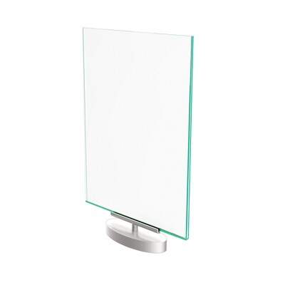 Deflect-O Superior Image Document Holder, 8.5" x 11", Vertical, Table Top, Silver/Clear Acrylic (691590)