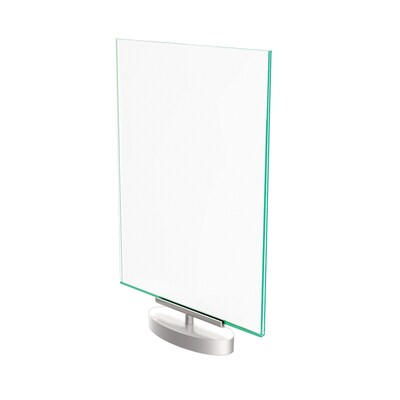 Deflecto® Superior Image® Sign Holder, 8.5" x 11", Silver/Clear with Green Edges (691590)