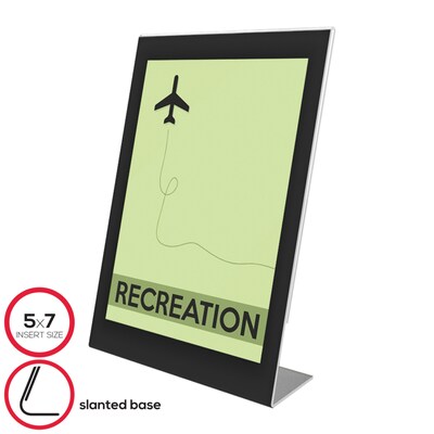 Deflecto® Superior Image® Black Border Sign Holder, Clear, 5 x 7 (69575)