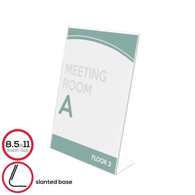Deflect-O Document Holder, 8.5 x 11, Vertical, Table Top, Clear Plastic (DEF590101)