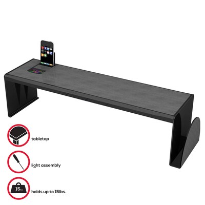 Deflecto Heavy Duty Plastic Desktop Shelf, Black (DEF39404)