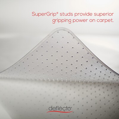 Deflect-O Carpet Chair Mat with Lip, 36" x 48'', Low-Pile, Clear (DEFCM13113COM)