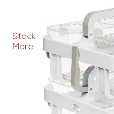 Deflecto Stackable Caddy Organizer with 3 Canisters, Clear (29003CR)