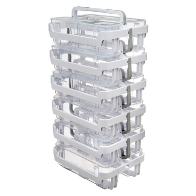 Deflecto Stackable Storage Caddy Organizer, 3 Containers, White