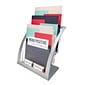 Defelcto Three-Tier Contemporary Magazine Holder, 11-1/4w x 6-15/16d x 13-5/16h, Silver (DEF693745)