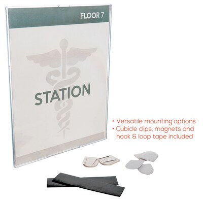 Deflecto Superior Image Document Holder, 8.5" x 11", Vertical, Wall Mounted, Clear Plastic (DEF588601)