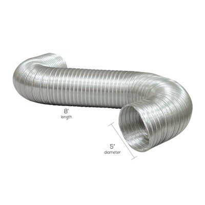 Deflecto A058/5 Semi-rigid Flexible Aluminum Duct (5 Dia X 8ft)
