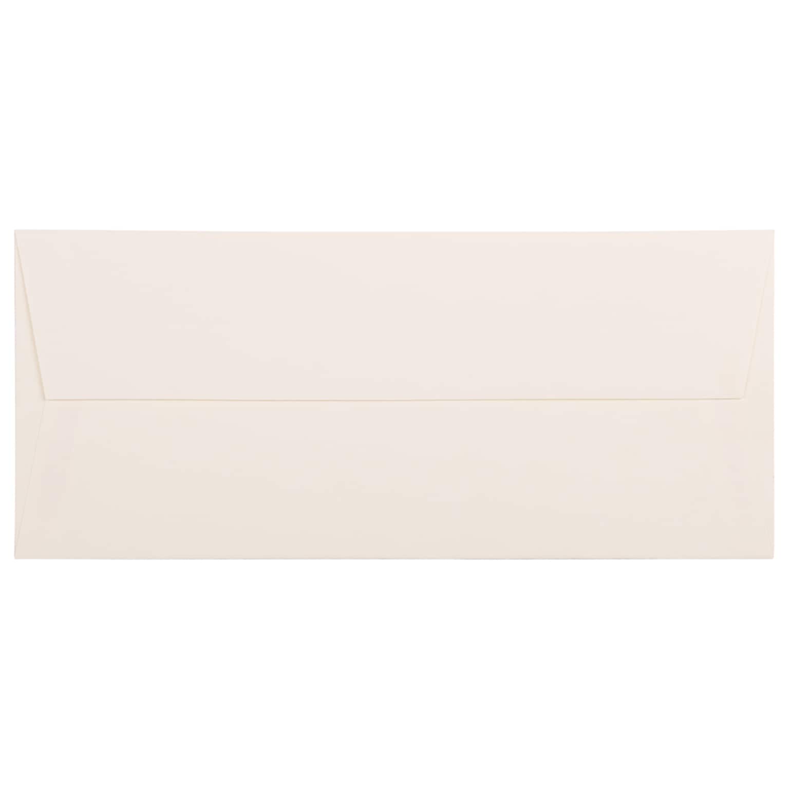 JAM Paper Strathmore Open End #10 Business Envelope, 4 1/8 x 9 1/2, Natural White Wove, 50/Pack (34992I)