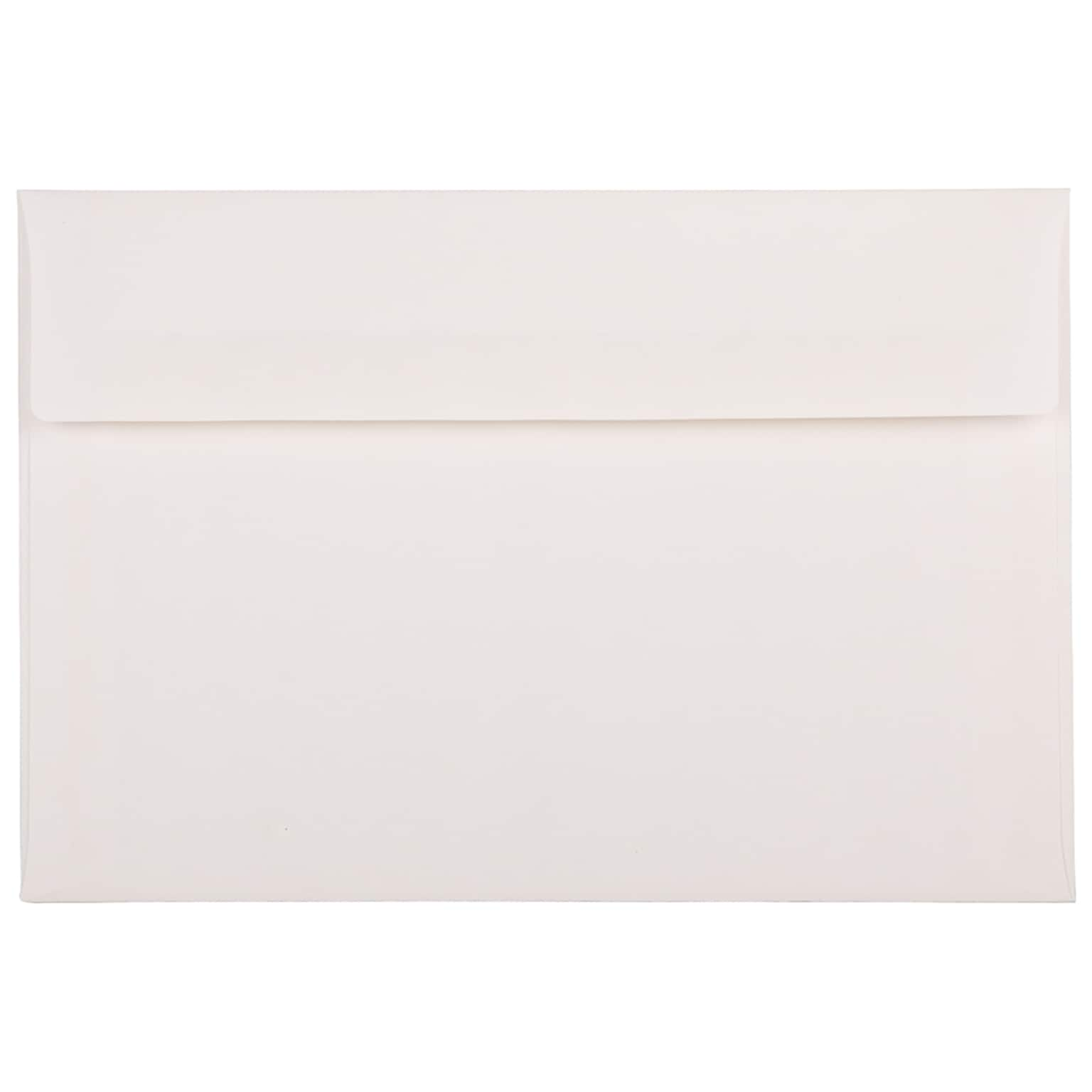 JAM Paper A8 Strathmore Invitation Envelopes, 5.5 x 8.125, Bright White Linen, 50/Pack (40934I)