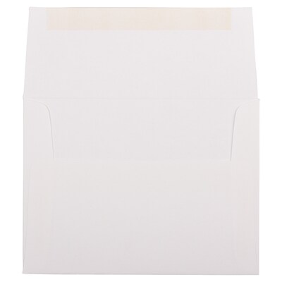 JAM Paper A2 Strathmore Invitation Envelopes, 4.375 x 5.75, Bright White Linen, 25/Pack (66670)