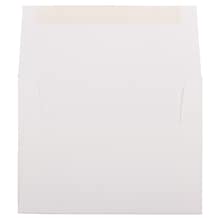 JAM Paper A2 Strathmore Invitation Envelopes, 4.375 x 5.75, Bright White Linen, 25/Pack (66670)