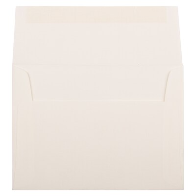 JAM Paper A6 Strathmore Invitation Envelopes, 4.75 x 6.5, Natural White Linen, 50/Pack (74083I)