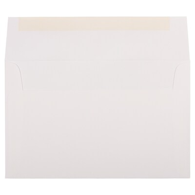 JAM Paper A10 Strathmore Invitation Envelopes, 6 x 9.5, Bright White Linen, 50/Pack (93453I)