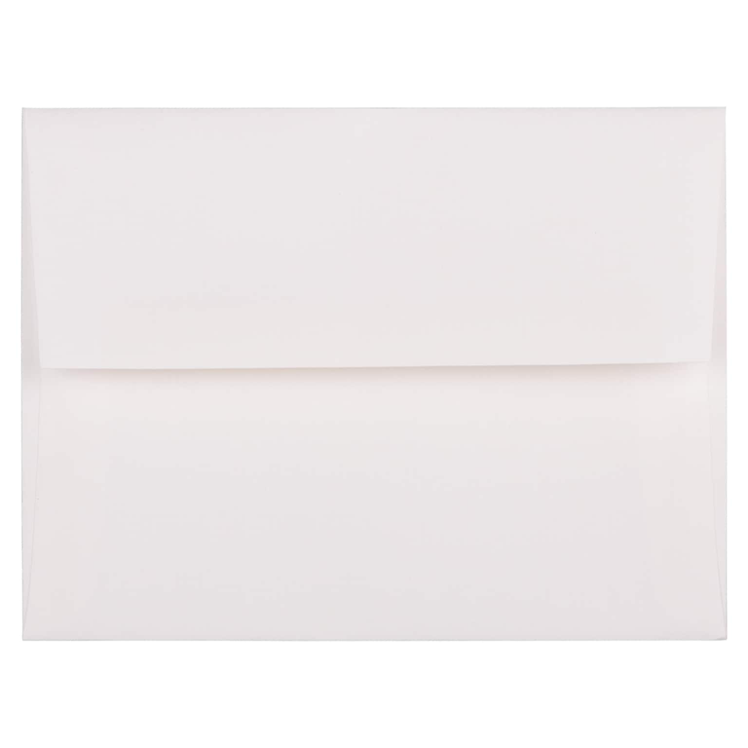JAM Paper A2 Strathmore Invitation Envelopes, 4.375 x 5.75, Bright White Laid, 25/Pack (99118)