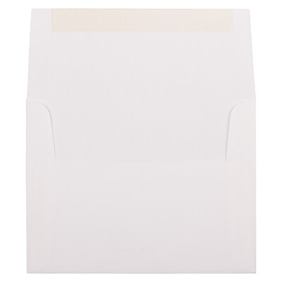 JAM Paper A2 Strathmore Invitation Envelopes, 4.375 x 5.75, Bright White Laid, 25/Pack (99118)