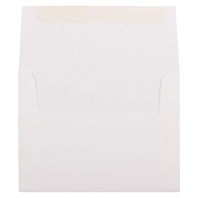 JAM Paper A2 Strathmore Invitation Envelopes, 4.375 x 5.75, Bright White Laid, Bulk 250/Box (99118H)