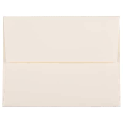 JAM Paper A2 Strathmore Invitation Envelopes, 4.375 x 5.75, Natural White Linen, 50/Pack (99761I)