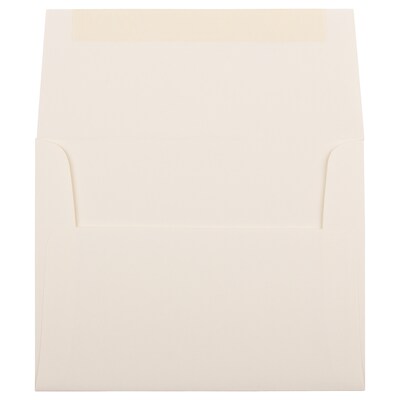 JAM Paper A2 Strathmore Invitation Envelopes, 4.375 x 5.75, Natural White Linen, 25/Pack (99761)