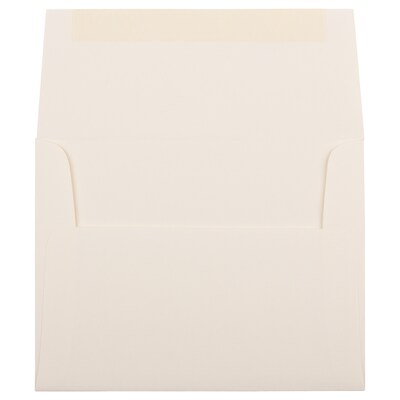 JAM Paper® A2 Strathmore Invitation Envelopes, 4.375 x 5.75, Natural White Linen, Bulk 1000/Carton (