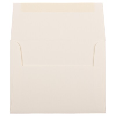 JAM Paper A2 Strathmore Invitation Envelopes, 4.375 x 5.75, Natural White Linen, 50/Pack (99761I)