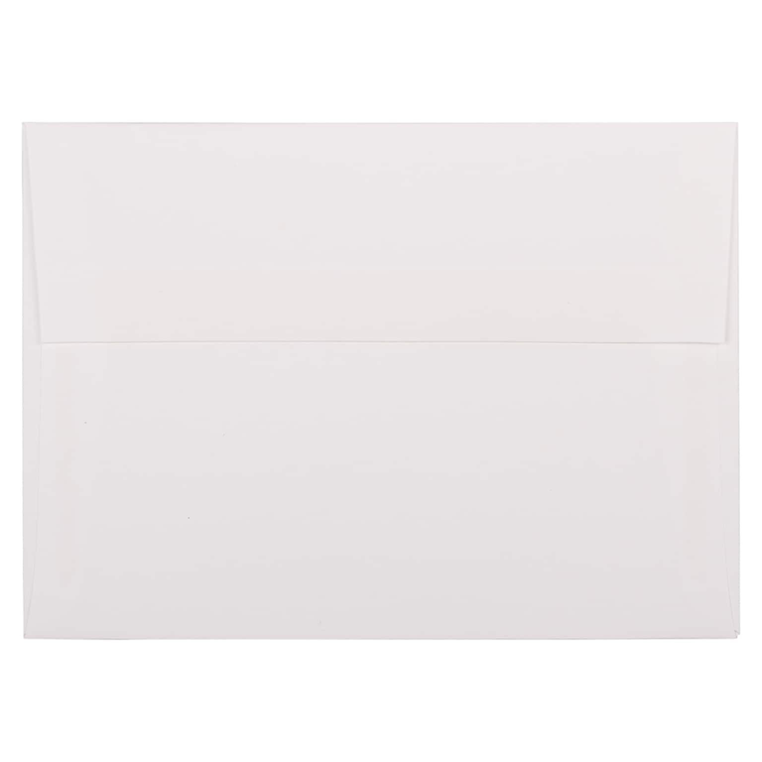JAM Paper A7 Strathmore Invitation Envelopes, 5.25 x 7.25, Bright White Linen, Bulk 250/Box (191189H)