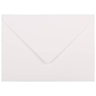 JAM Paper A7 Strathmore Invitation Envelopes with Euro Flap, 5.25 x 7.25, Bright White Laid, 25/Pack