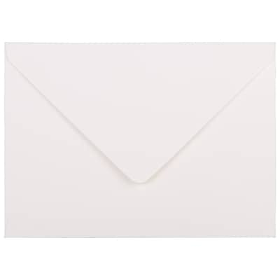 JAM Paper A7 Strathmore Invitation Envelopes with Euro Flap, 5.25 x 7.25, Bright White Laid, 50/Pack