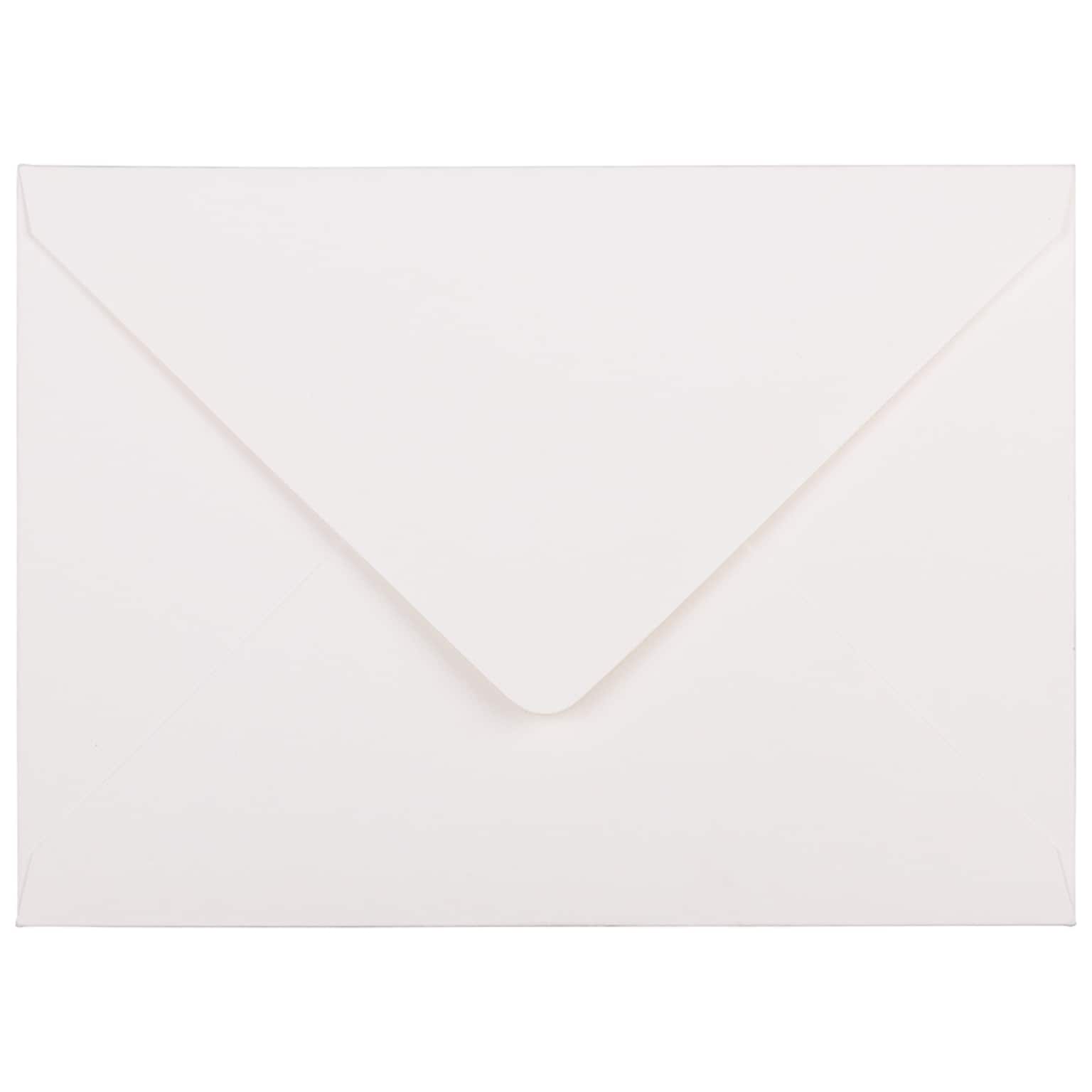JAM Paper A7 Strathmore Invitation Envelopes with Euro Flap, 5.25 x 7.25, Bright White Laid, 25/Pack (1921397)