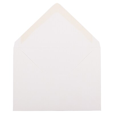 JAM Paper A7 Strathmore Invitation Envelopes with Euro Flap, 5.25 x 7.25, Bright White Laid, 50/Pack