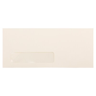 JAM Paper® #10 Business Strathmore Window Envelopes, 4.125 x 9.5, Ivory Wove, 25/Pack (21917040)