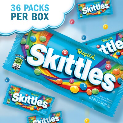 Skittles Tropical Candy, 2.17 oz, Pack of 36 (209-00175) (220-00043)