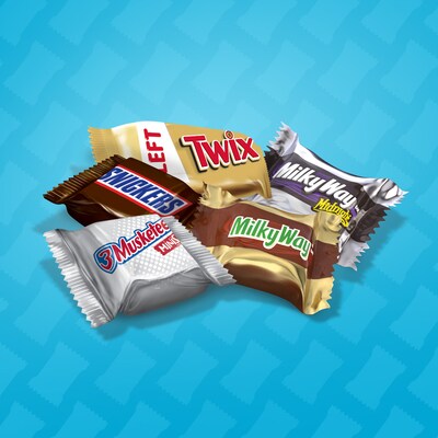 Snickers, Twix, Milky Way & 3 Musketeers Individually Wrapped Minis Size Chocolate Bars, 4 lb. Varie