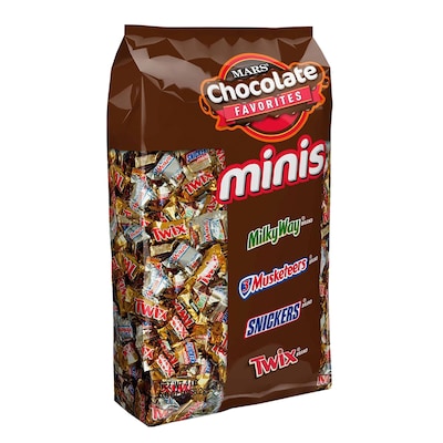 Snickers, Twix, Milky Way & 3 Musketeers Individually Wrapped Minis Size Chocolate Bars, 4 lb. Varie