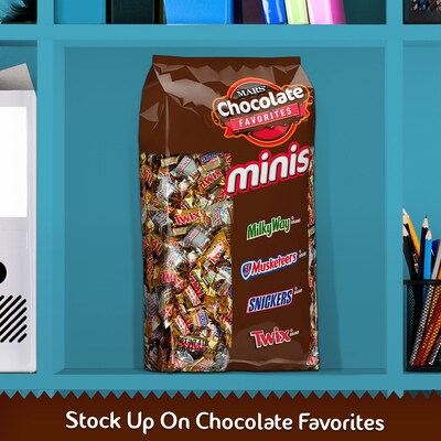 Snickers, Twix, Milky Way & 3 Musketeers Individually Wrapped Minis Size Chocolate Bars, 4 lb. Variety Mix Bag (MMM50972)
