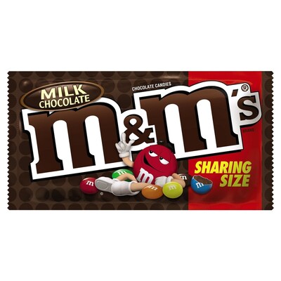 M&M'S Milk Chocolate Candy Sharing Size 3.14 oz. Pouch, 24/Box (MMM04431)