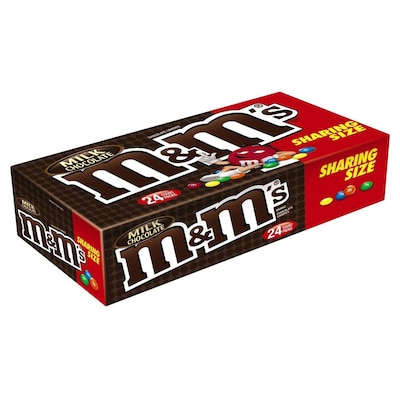 M&MS Milk Chocolate Candy Sharing Size 3.14 oz. Pouch, 24/Box (MMM04431)