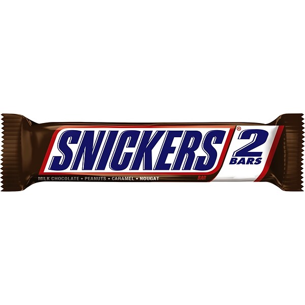 Snickers Sharing Size Chocolate Candy Bars, 3.29 oz, 24/Box (MMM32252)