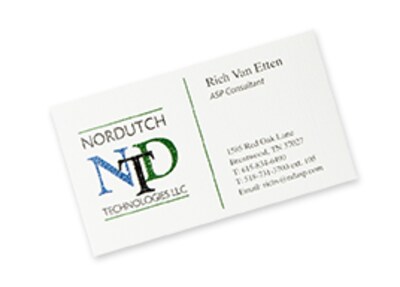 Custom Full Color Business Cards, Warm White Linen 80#, Raised Print, 1-Sided, 250/PK