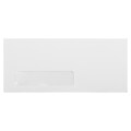 JAM Paper® #10 Window Business Envelopes, 4.125 x 9.5, Strathmore Bright White Laid, 500/box (284317030c)