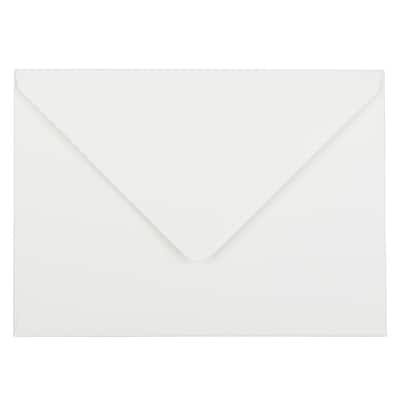 JAM Paper A7 Strathmore Invitation Envelopes with Euro Flap, 5.25 x 7.25, Bright White Wove, 50/Pack