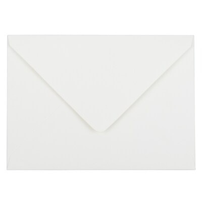 JAM Paper A7 Strathmore Invitation Envelopes with Euro Flap, 5.25 x 7.25, Bright White Wove, 25/Pack