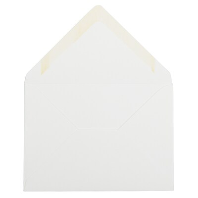 JAM Paper A7 Strathmore Invitation Envelopes with Euro Flap, 5.25 x 7.25, Bright White Wove, 50/Pack