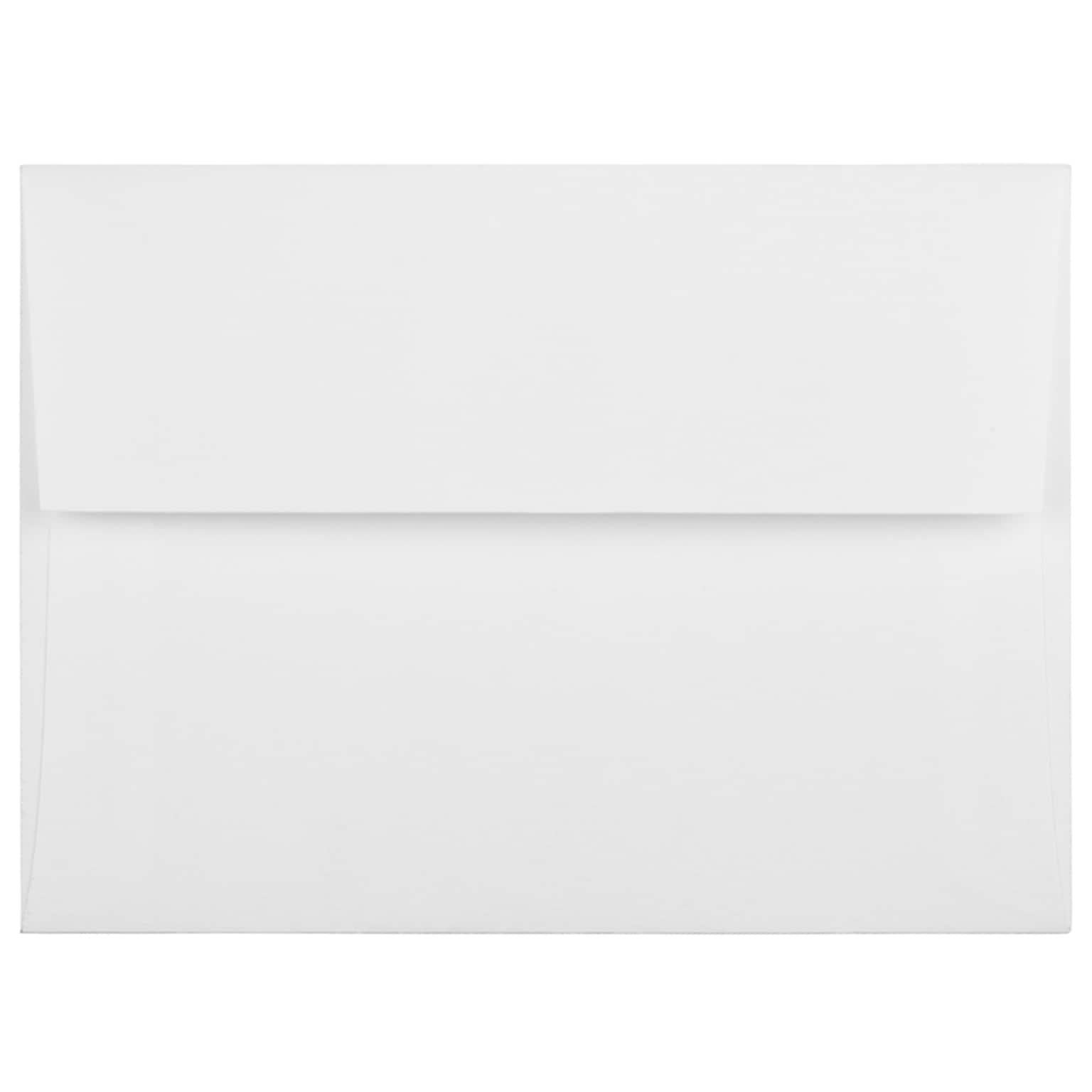 JAM Paper A6 Strathmore Invitation Envelopes, 4.75 x 6.5, Bright White Linen, 50/Pack (3137I)