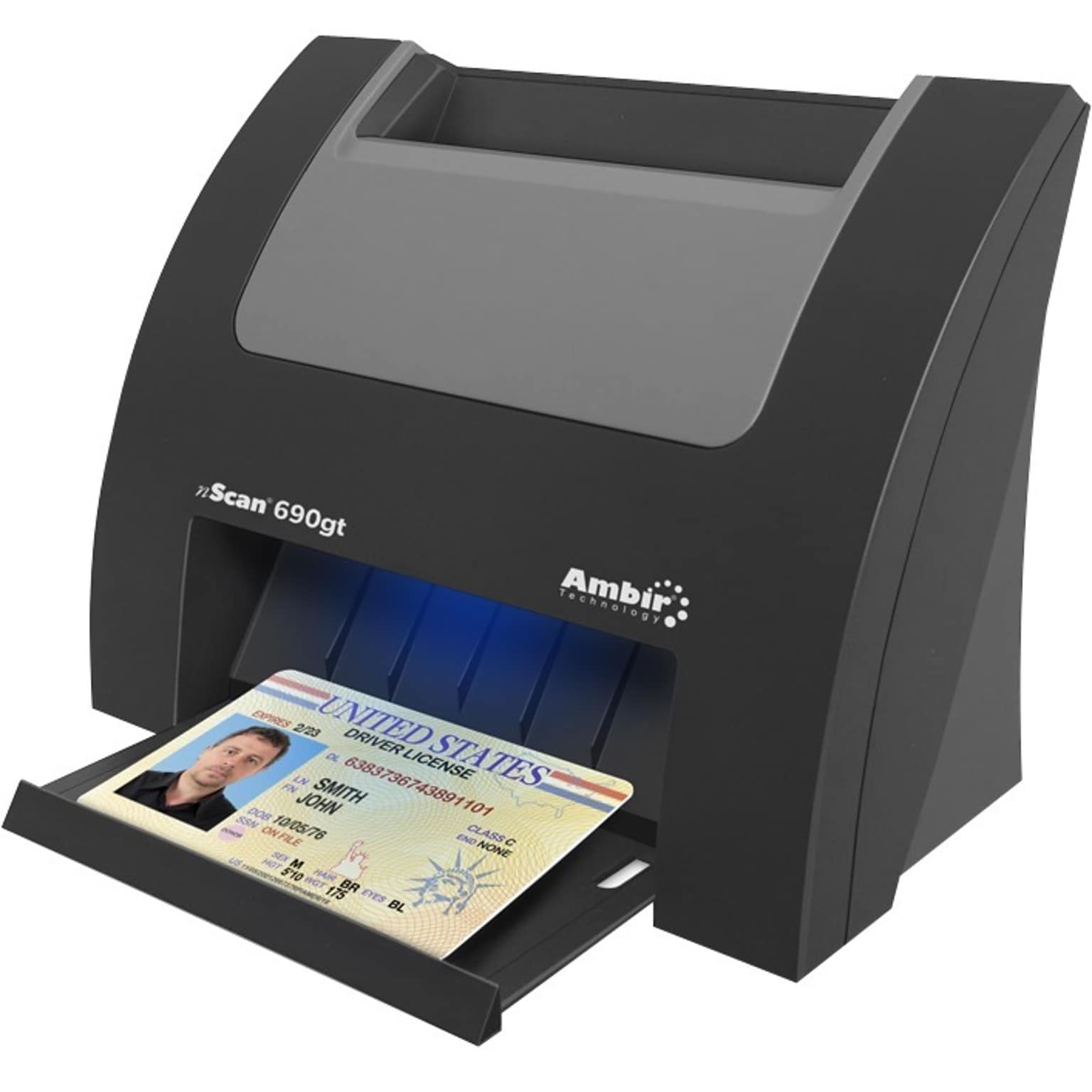 Ambir nScan 690gt DS690GT-AS Desktop Card Scanner,  Black