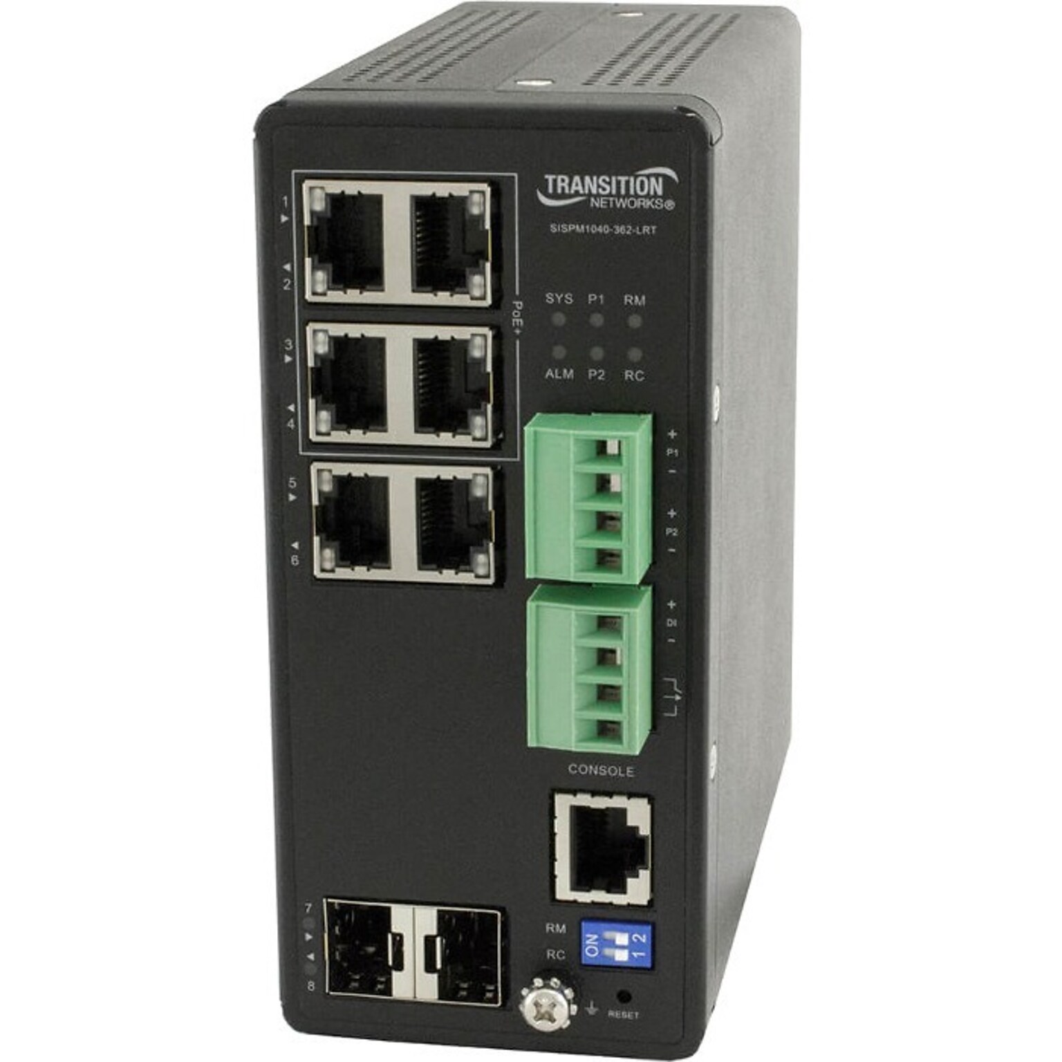 Transition Networks 6-Port Gigabit Ethernet Managed Switch, Up to 10 Gbps (SISPM1040-362-LRT)