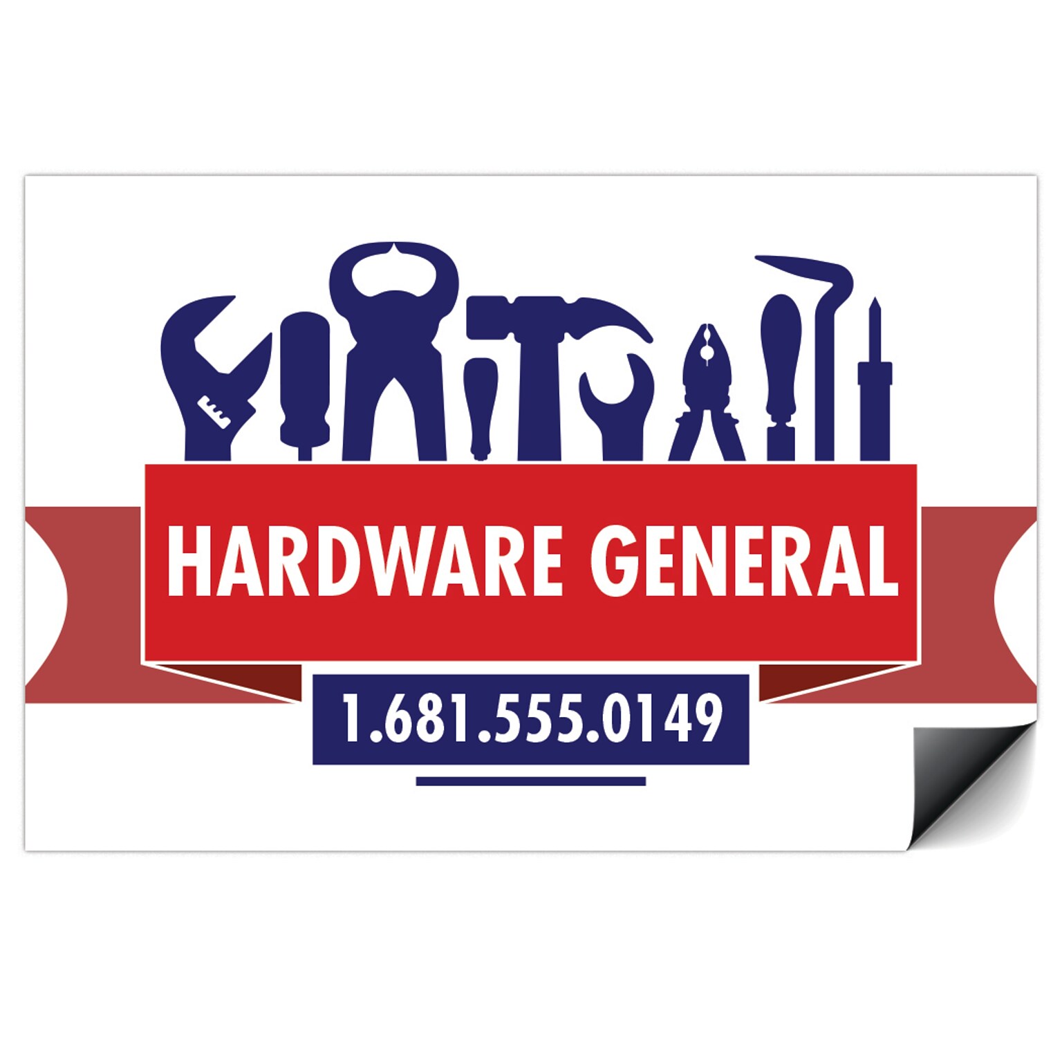 Custom Full Color Magnetic Sign, 16 x 24, 30 mil. White Stock