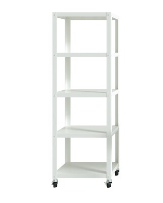 Space Solutions Modern Mobile Bookcase, 5 Shelf, Black (21622)